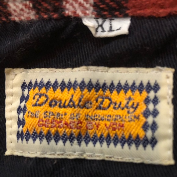 Men’s XL Flannel Button Up Red, Black, and White Double Duty Designed by VDM - Picture 6 of 6